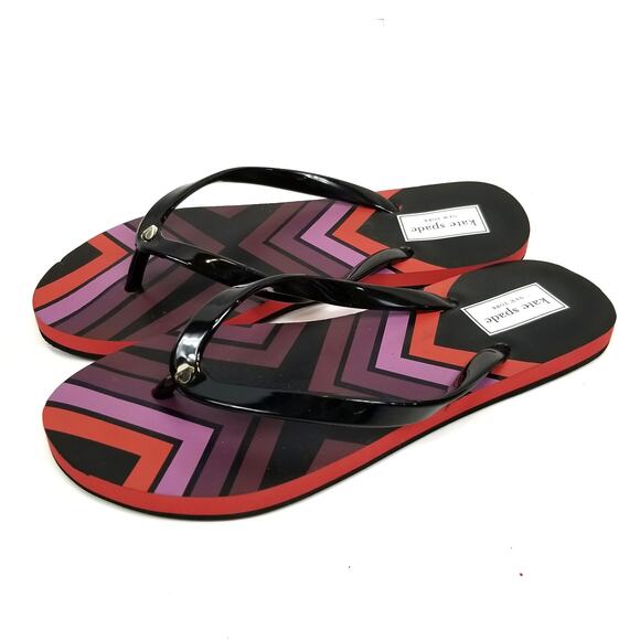 Kate Spade Nanette Striped Women's Flip Flops Size 6 - Picture 1 of 9